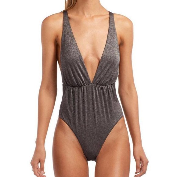 Vitamin A Shimmering Gray One Piece Swimsuit - Picture 2 of 10